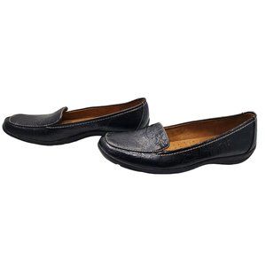 natural soul womens black animal print slip on loafers